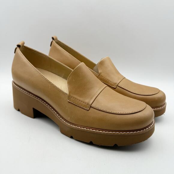 Naturalizer Womens Darry Loafer US 11 Narrow Tan Leather Lug Sole Slip On NIB - Picture 5 of 12